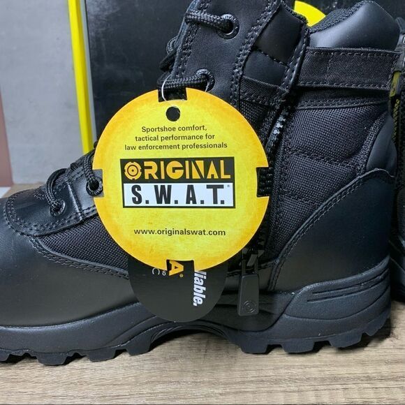 Original SWAT~Men's~Classic 6" Side Zip Black Leather Boots~(116401)~Size 12 - Picture 9 of 10